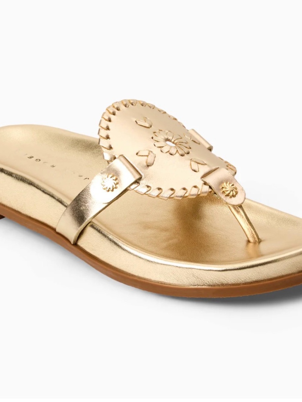 Jack Rogers gold Collins Comfort Sandals 8.5 NEW $148 retail price
